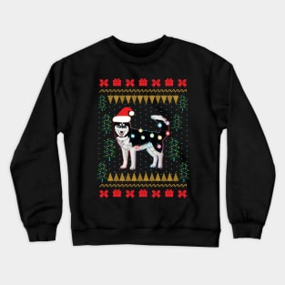 Husky Ugly Sweater Christmas Lights Crewneck Sweatshirt